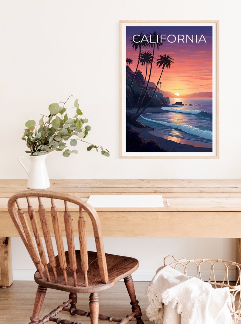 California Travel Poster, Coast Wall Art, Coast Print, California Poster, Coast Poster, California Print, California Art