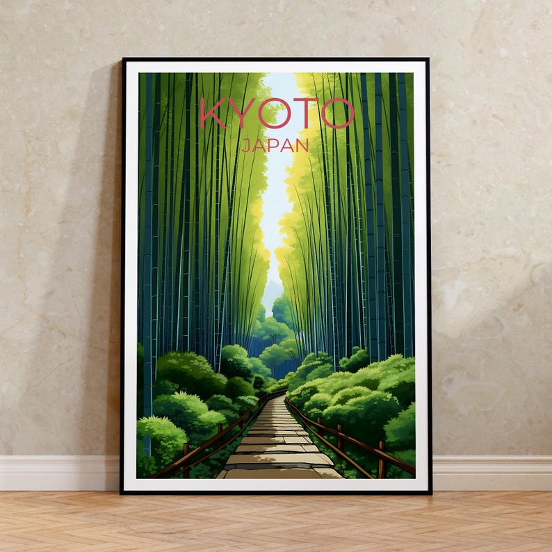 Kyoto Travel Poster, Japan Wall Art, Japan Print, Kyoto Poster, Arashiyama Poster, Nature Poster, Kyoto Art
