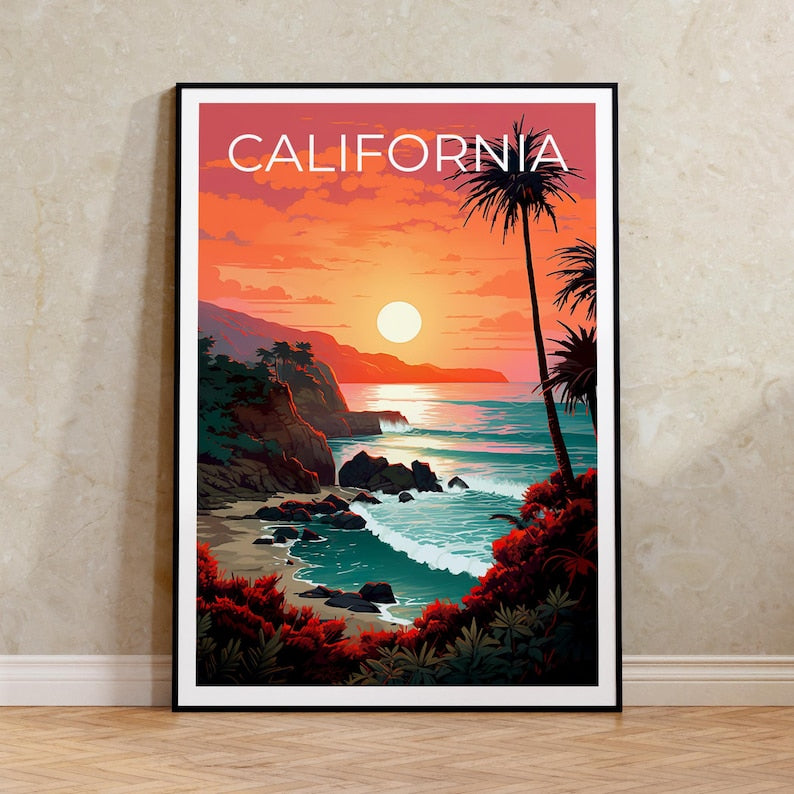 California Poster, SoCal Travel Print, Coastal Art, California Print, California Coast Poster, California Gift, Beach Print