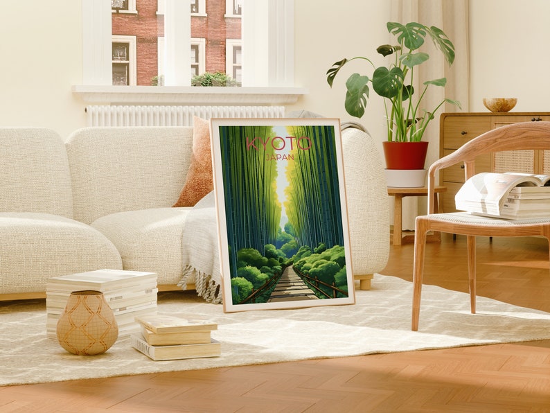 Kyoto Travel Poster, Japan Wall Art, Japan Print, Kyoto Poster, Arashiyama Poster, Nature Poster, Kyoto Art