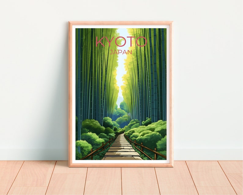 Kyoto Travel Poster, Japan Wall Art, Japan Print, Kyoto Poster, Arashiyama Poster, Nature Poster, Kyoto Art