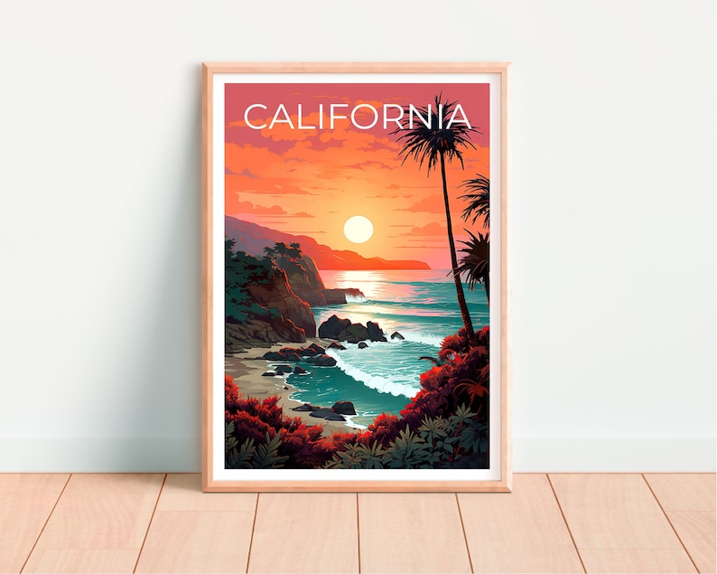 California Poster, SoCal Travel Print, Coastal Art, California Print, California Coast Poster, California Gift, Beach Print
