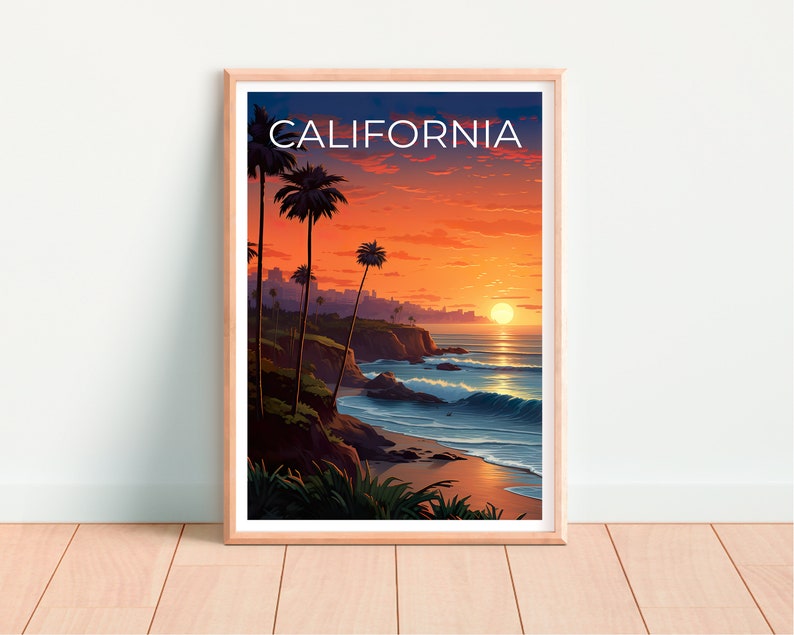 California Travel Poster, Coast Wall Art, Coast Print, California Poster, Coast Poster, California Print, California Art
