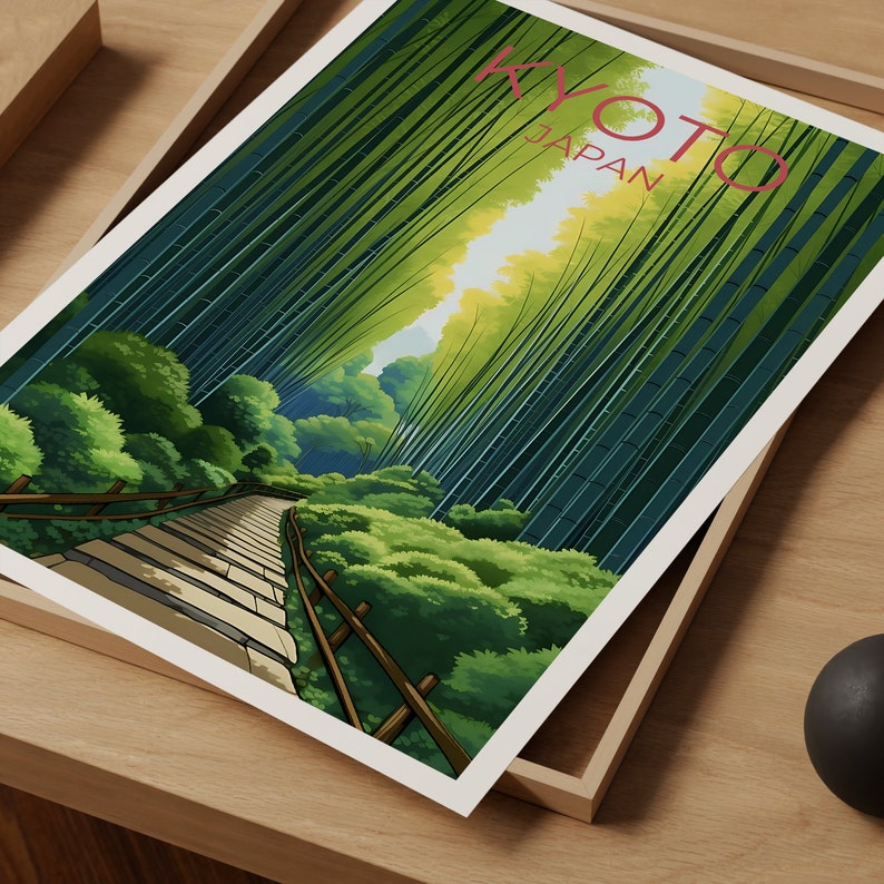 Kyoto Travel Poster, Japan Wall Art, Japan Print, Kyoto Poster, Arashiyama Poster, Nature Poster, Kyoto Art