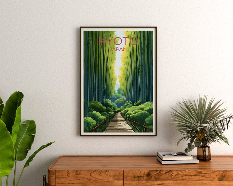 Kyoto Travel Poster, Japan Wall Art, Japan Print, Kyoto Poster, Arashiyama Poster, Nature Poster, Kyoto Art