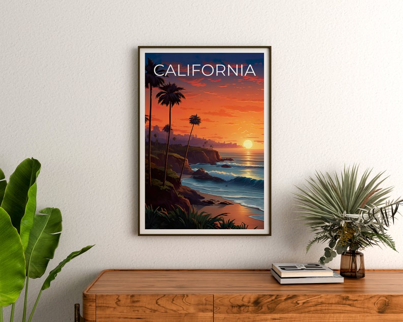 California Travel Poster, Coast Wall Art, Coast Print, California Poster, Coast Poster, California Print, California Art