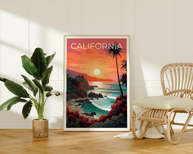 California Poster, SoCal Travel Print, Coastal Art, California Print, California Coast Poster, California Gift, Beach Print