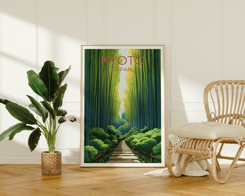 Kyoto Travel Poster, Japan Wall Art, Japan Print, Kyoto Poster, Arashiyama Poster, Nature Poster, Kyoto Art