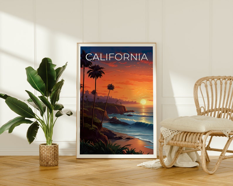 California Travel Poster, Coast Wall Art, Coast Print, California Poster, Coast Poster, California Print, California Art
