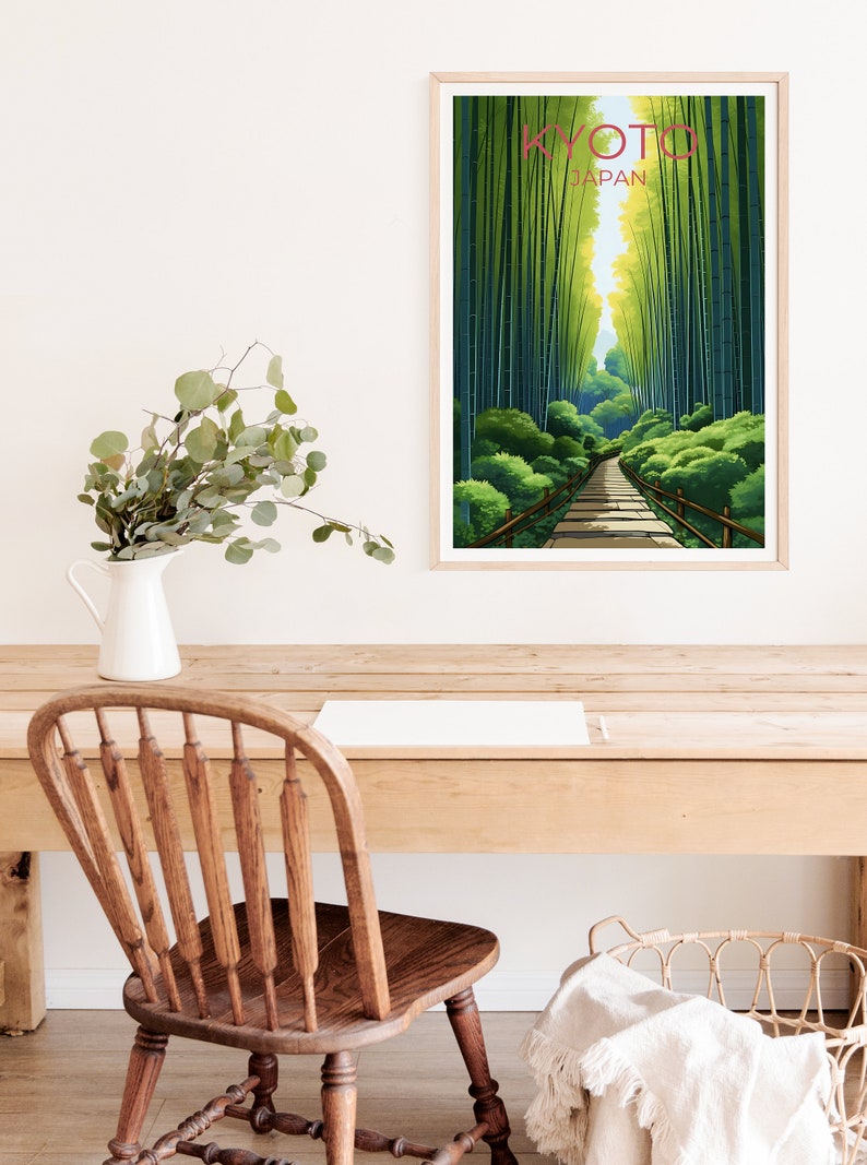 Kyoto Travel Poster, Japan Wall Art, Japan Print, Kyoto Poster, Arashiyama Poster, Nature Poster, Kyoto Art