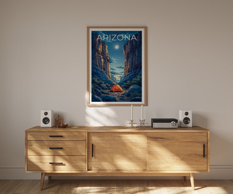 Arizona Travel Poster, Arizona Wall Art, Camping Print, Camping Poster, Arizona Gift, Camping Gift, Hiking Gift
