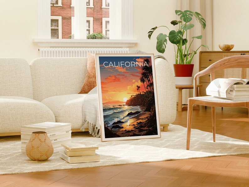 California Travel Poster, Beach Wall Art, Beach Print, California Poster, Coast Poster, Nature Poster, California Art