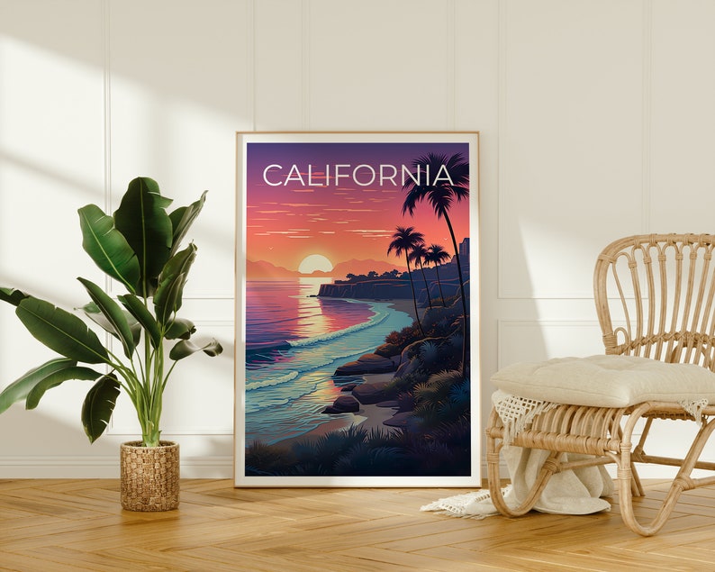 California Travel Poster, Coast Wall Art, Coast Print, California Poster, Coast Poster, California Print, California Art