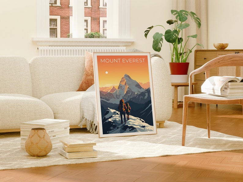 Mount Everest Travel Poster, Himalayas Wall Art, Himalayas Print, Mount Everest Poster, Mountain Poster, Nature Poster, Mount Everest Art