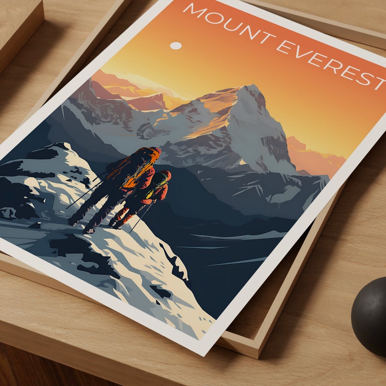 Mount Everest Travel Poster, Himalayas Wall Art, Himalayas Print, Mount Everest Poster, Mountain Poster, Nature Poster, Mount Everest Art