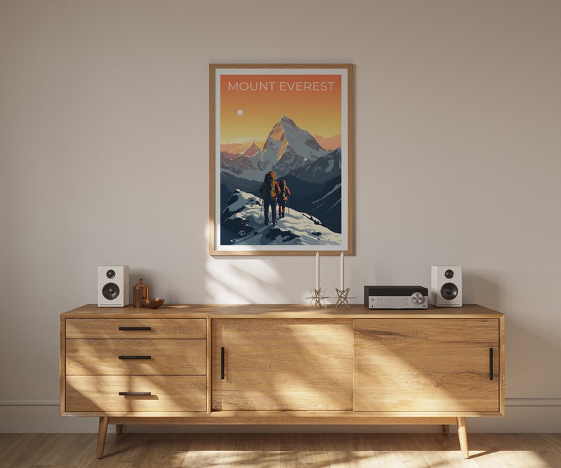 Mount Everest Travel Poster, Himalayas Wall Art, Himalayas Print, Mount Everest Poster, Mountain Poster, Nature Poster, Mount Everest Art