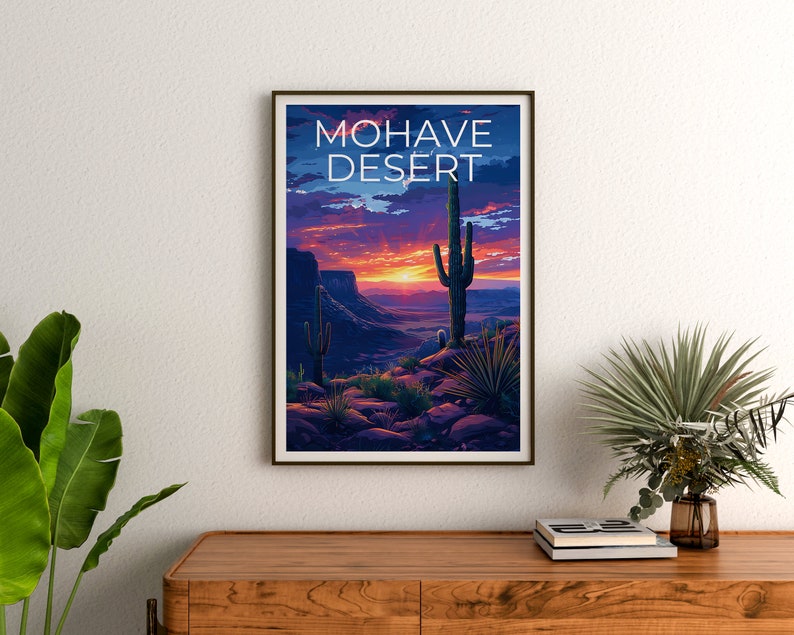 Affiche du désert de Mohave, Impression du désert de Mohave, Affiche de Californie, Impression de Californie, Affiche de voyage du désert de Mohave, Affiche de Mohave, Affiche du désert
