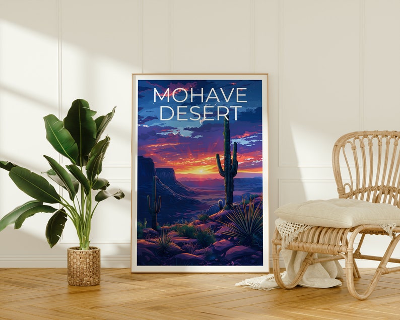 Affiche du désert de Mohave, Impression du désert de Mohave, Affiche de Californie, Impression de Californie, Affiche de voyage du désert de Mohave, Affiche de Mohave, Affiche du désert
