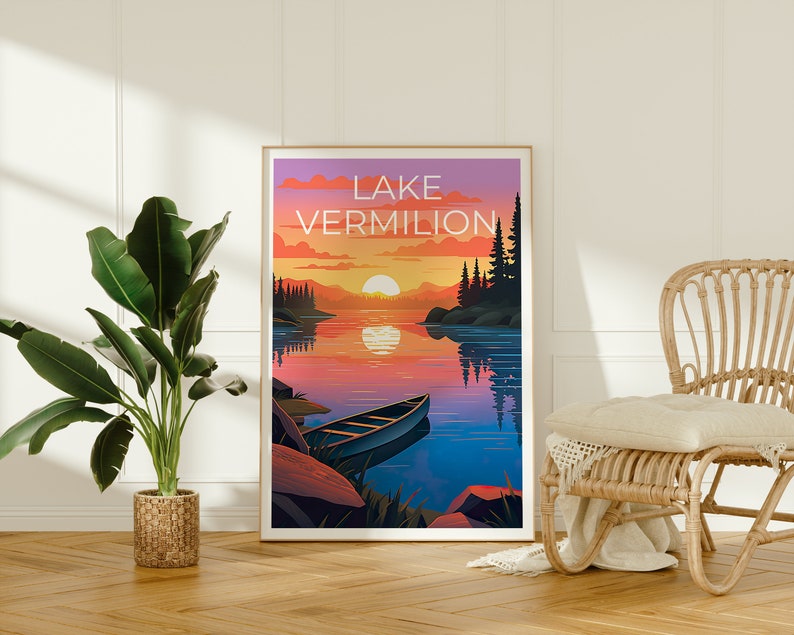 Lake Vermilion Poster, Lake Vermilion Print, Minnesota Art, Minnesota Print, Lake Vermilion Poster, Lake Poster, Minnesota Gift
