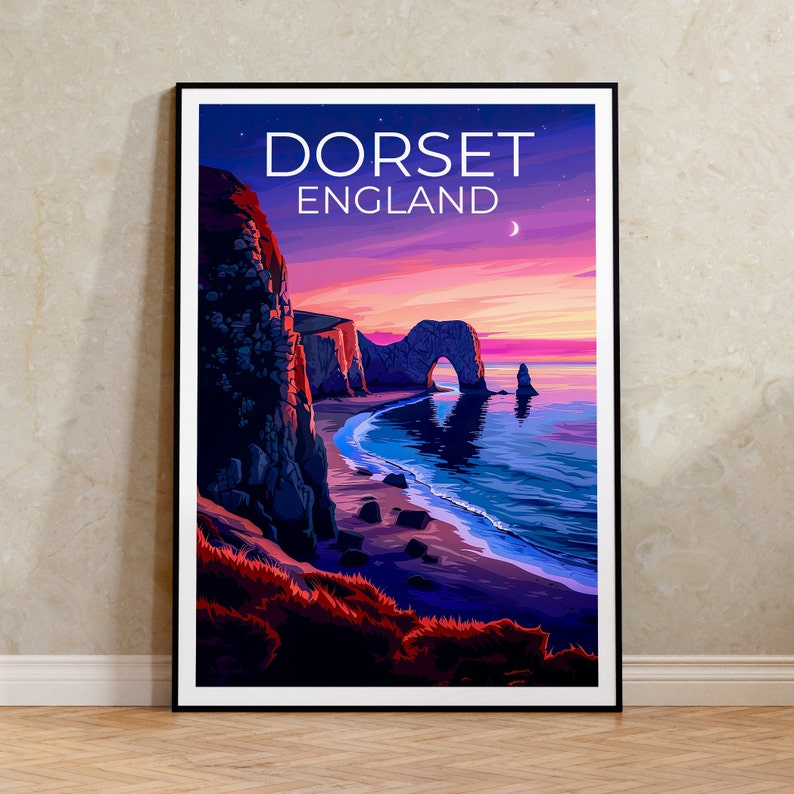 Dorset Poster, Dorset Print, England Poster, England Print, Dorset Travel Poster, United Kingdom Art, Dorset Art