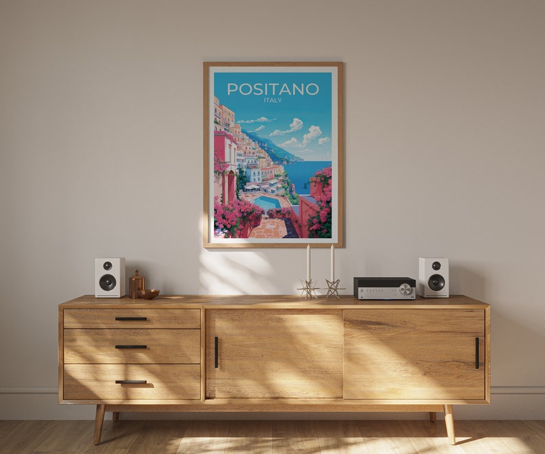 Positano Poster, Positano Wall Art, Italy Print, Positano Travel Poster, Amalfi Coast Poster, Italy Poster, Poster Art, Wall Decor