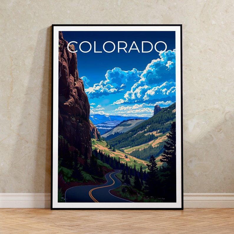 Colorado Travel Poster, Road Wall Art, Mountain Print, Colorado Poster, Road Poster, Nature Poster, Colorado Print
