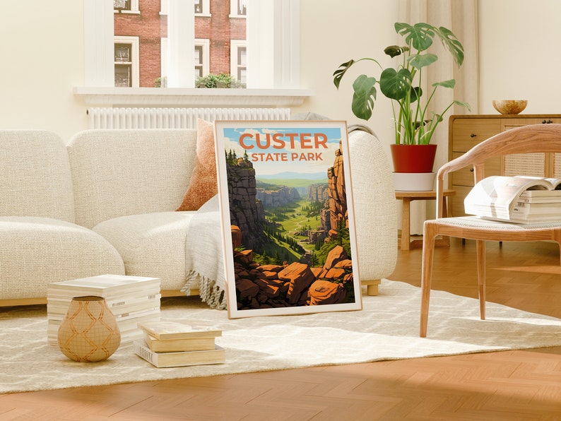 Custer State Park Travel Poster, South Dakota Wall Art, South Dakota Print, Custer State Park Poster, Custer State Park Print