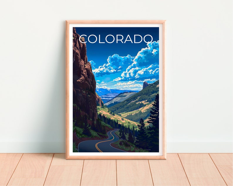 Colorado Travel Poster, Road Wall Art, Mountain Print, Colorado Poster, Road Poster, Nature Poster, Colorado Print