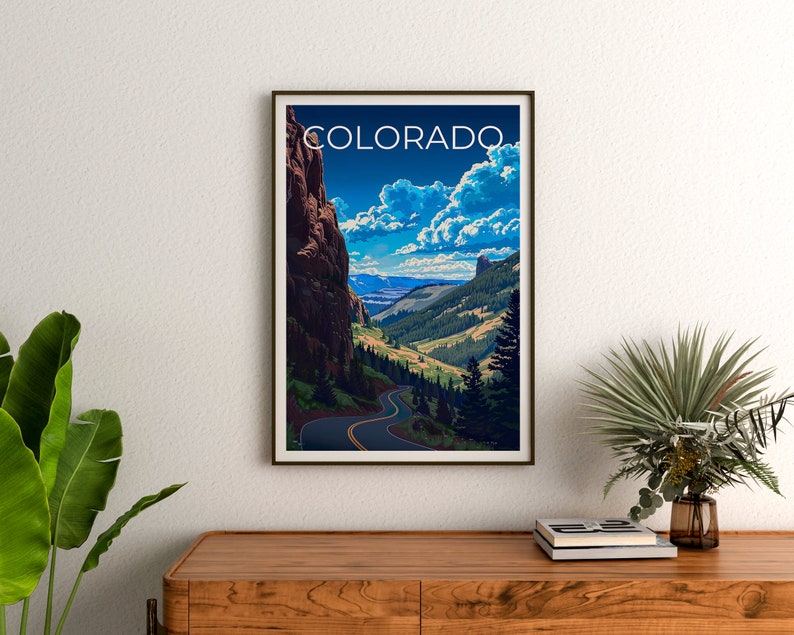 Colorado Travel Poster, Road Wall Art, Mountain Print, Colorado Poster, Road Poster, Nature Poster, Colorado Print