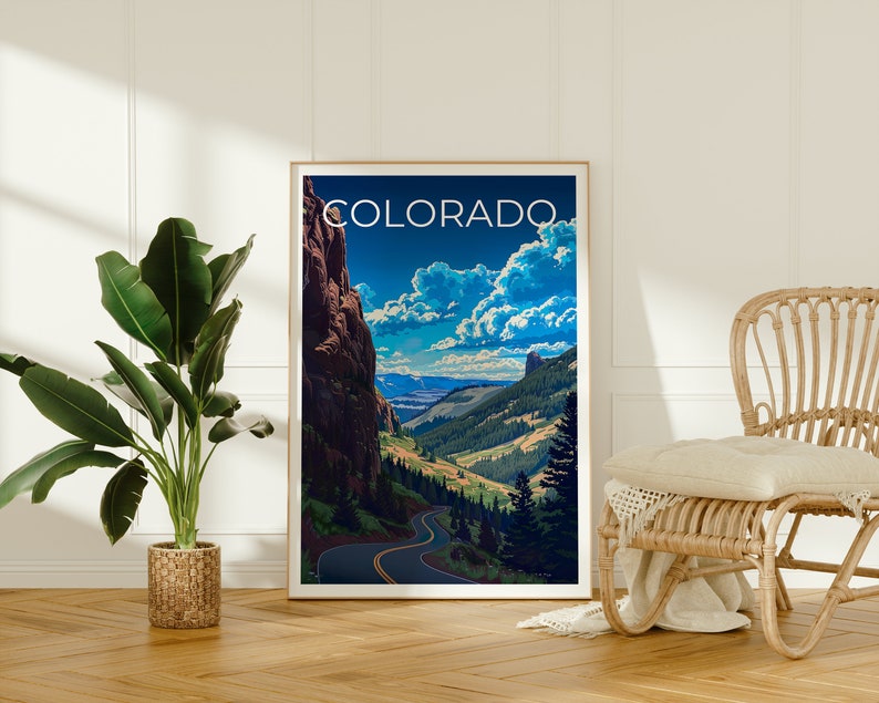 Colorado Travel Poster, Road Wall Art, Mountain Print, Colorado Poster, Road Poster, Nature Poster, Colorado Print