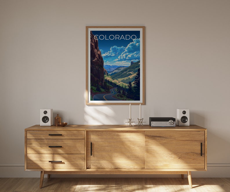 Colorado Travel Poster, Road Wall Art, Mountain Print, Colorado Poster, Road Poster, Nature Poster, Colorado Print