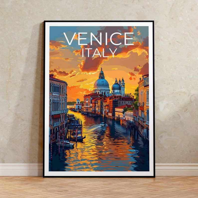 Venice Poster, Venice Print, Italy Poster, Italy Print, Venice Gondola Travel Poster, Italy Art, Venice Art