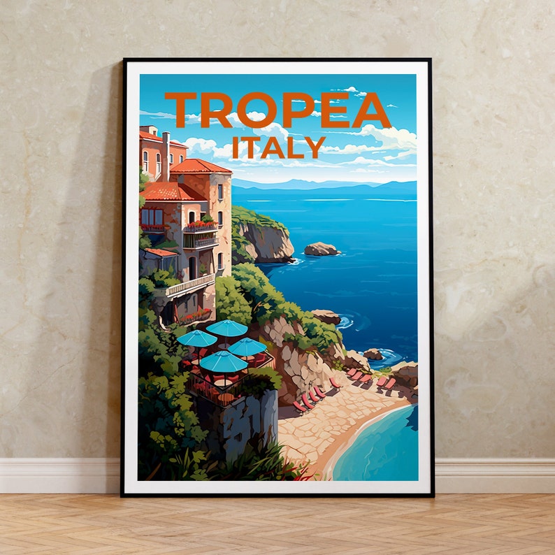 Tropea Poster, Italy Print, Italy Art, Tropea Print, Italy Travel Poster, Italy Coast Poster, Europe Poster