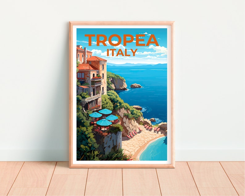 Tropea Poster, Italy Print, Italy Art, Tropea Print, Italy Travel Poster, Italy Coast Poster, Europe Poster