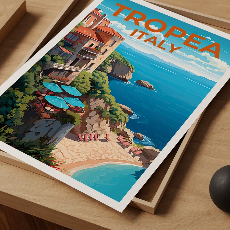 Tropea Poster, Italy Print, Italy Art, Tropea Print, Italy Travel Poster, Italy Coast Poster, Europe Poster