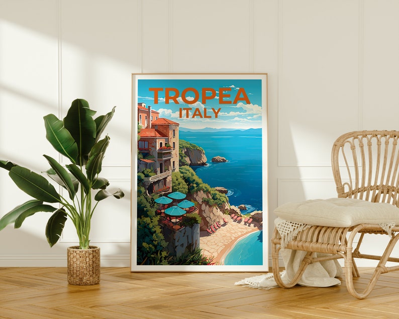 Tropea Poster, Italy Print, Italy Art, Tropea Print, Italy Travel Poster, Italy Coast Poster, Europe Poster