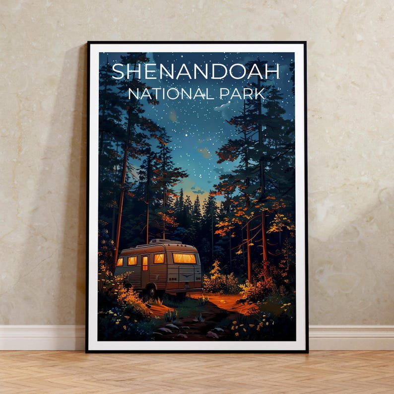 Shenandoah National Park Print Poster, Virginia Wall Art, Virginia Poster, Travel Gift Idea, Shenandoah Illustration, Forest Poster