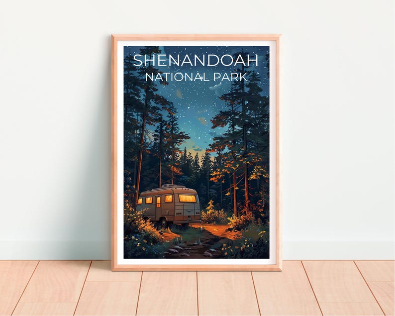 Shenandoah National Park Print Poster, Virginia Wall Art, Virginia Poster, Travel Gift Idea, Shenandoah Illustration, Forest Poster