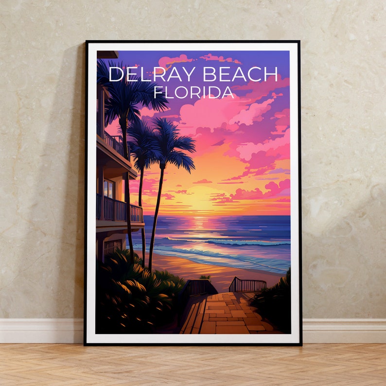Delray Beach Poster, Delray Beach Print, Florida Poster, Florida Print, Delray Beach Travel Poster, Beach Art, Delray Beach Art