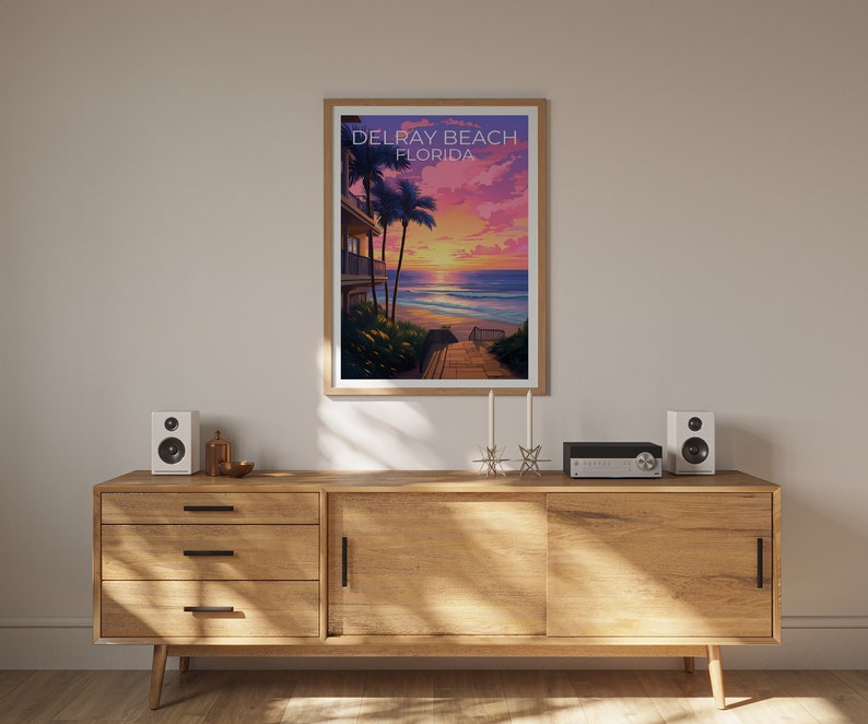 Affiche de Delray Beach, Impression de Delray Beach, Affiche de Floride, Impression de Floride, Affiche de voyage de Delray Beach, Art de plage, Art de Delray Beach