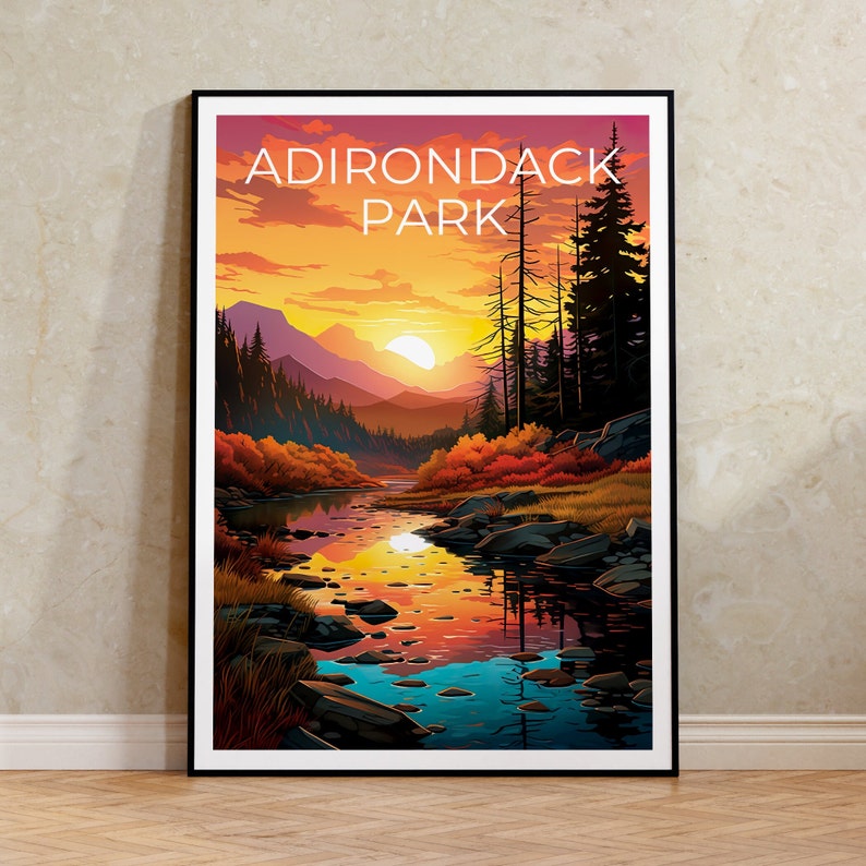 Adirondack Park Poster, New York Print, New York Art, Adirondack Park Print, Adirondacks Poster, Forest Poster, Adirondacks Art