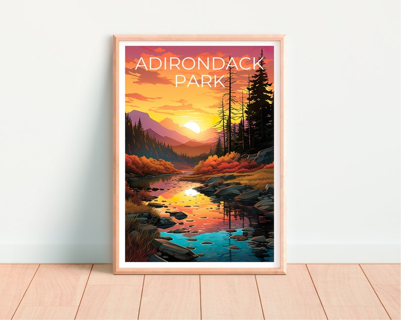 Adirondack Park Poster, New York Print, New York Art, Adirondack Park Print, Adirondacks Poster, Forest Poster, Adirondacks Art