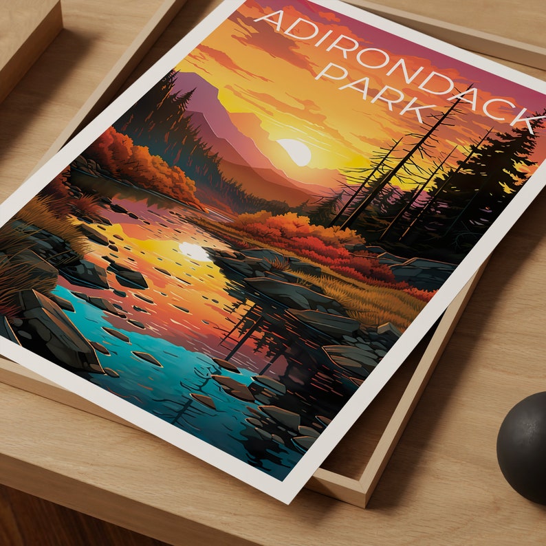 Adirondack Park Poster, New York Print, New York Art, Adirondack Park Print, Adirondacks Poster, Forest Poster, Adirondacks Art
