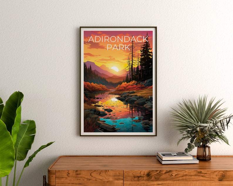 Adirondack Park Poster, New York Print, New York Art, Adirondack Park Print, Adirondacks Poster, Forest Poster, Adirondacks Art