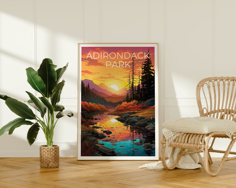 Adirondack Park Poster, New York Print, New York Art, Adirondack Park Print, Adirondacks Poster, Forest Poster, Adirondacks Art