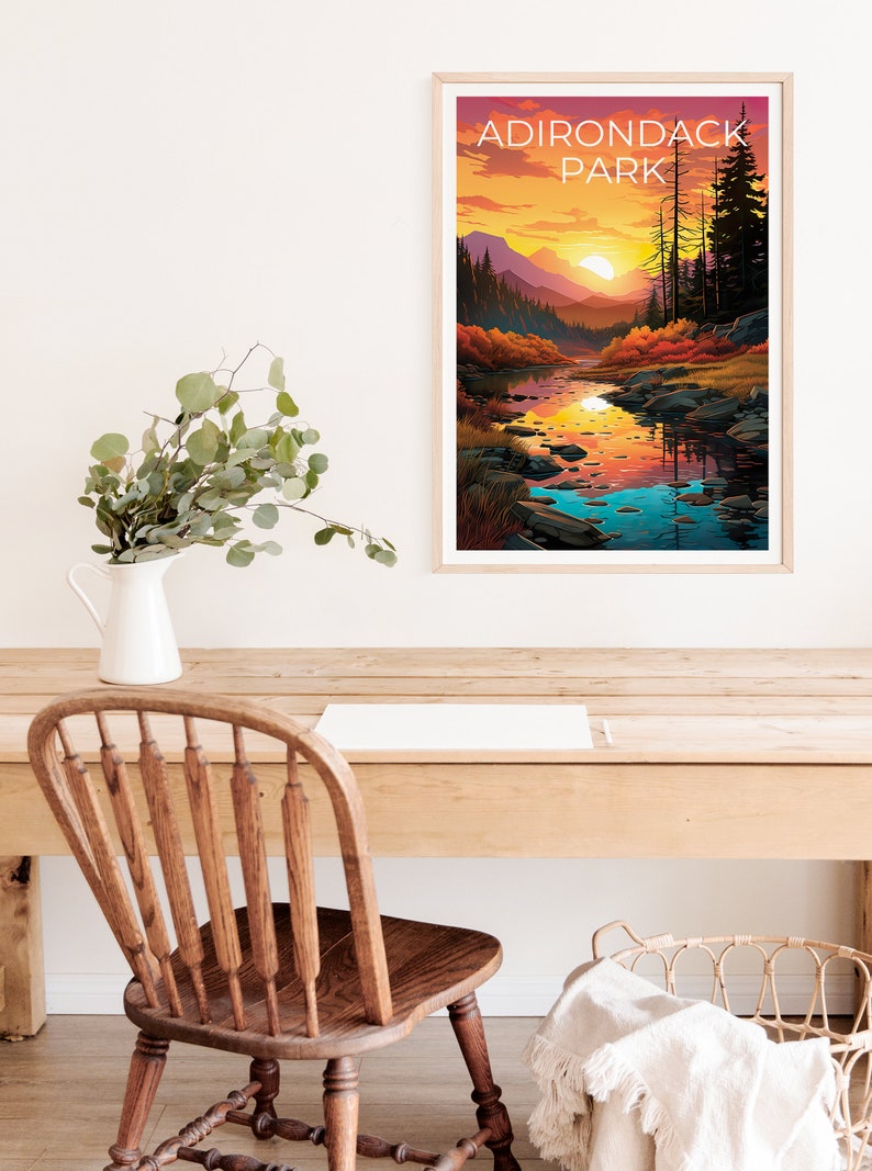 Adirondack Park Poster, New York Print, New York Art, Adirondack Park Print, Adirondacks Poster, Forest Poster, Adirondacks Art