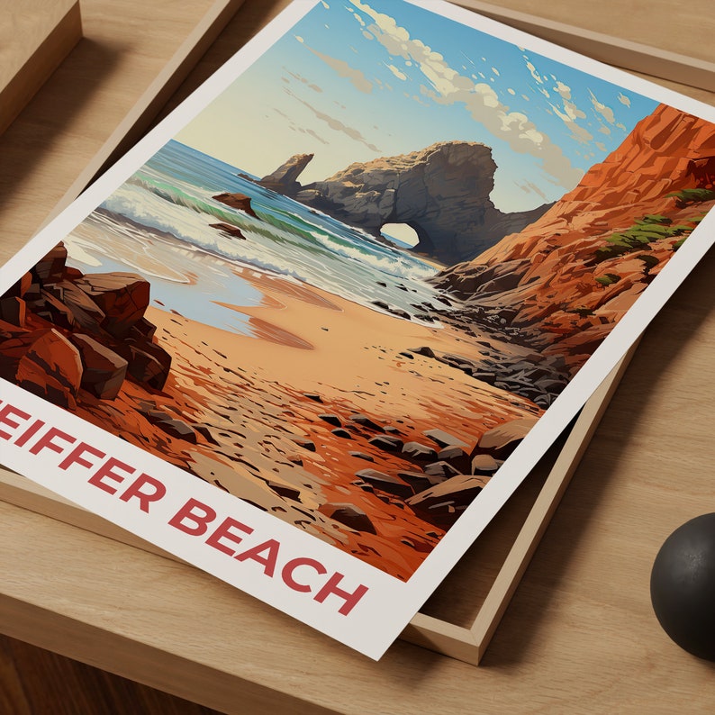 Pfeiffer Beach Travel Poster, California Wall Art, California Print, Pfeiffer Beach Poster, California Poster, Pfeiffer Beach Print