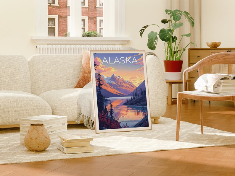 Alaska Travel Poster, Alaska Wall Art, Alaska Print, Alaska Poster, Mountain Poster, Nature Poster, Alaska Art