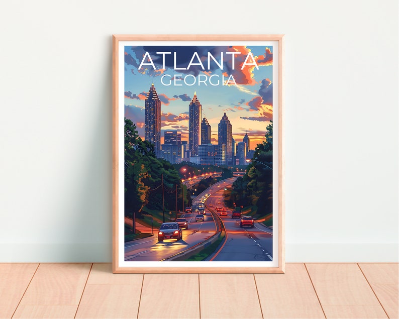 Atlanta Poster, Atlanta Print, Georgia Art, Georgia Print, Atlanta Travel Poster, Georgia Poster, Atlanta Art