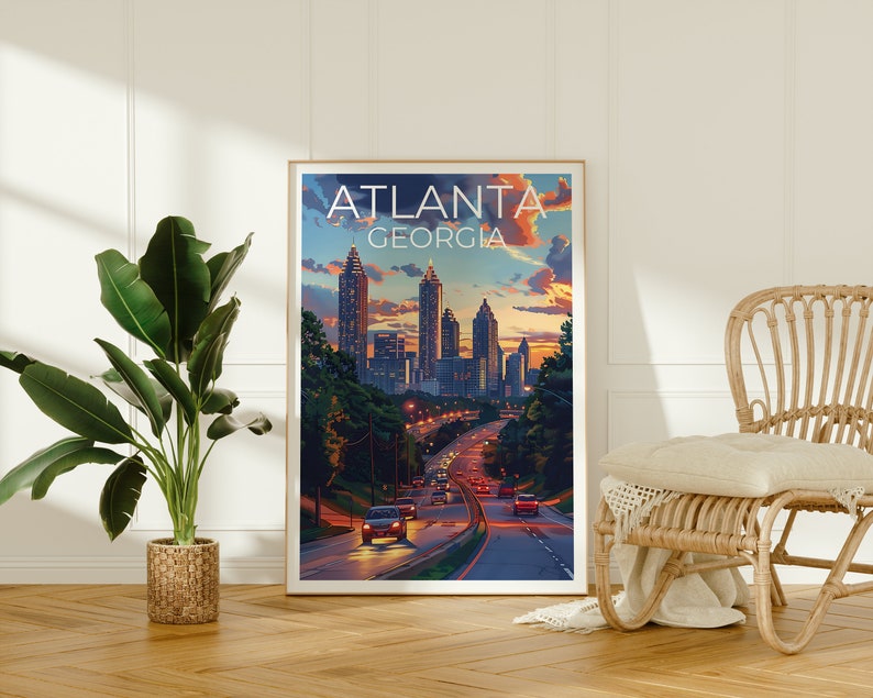 Atlanta Poster, Atlanta Print, Georgia Art, Georgia Print, Atlanta Travel Poster, Georgia Poster, Atlanta Art